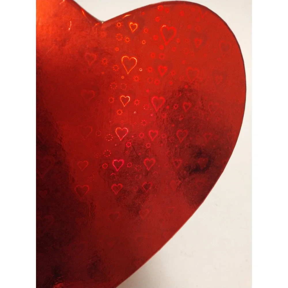 Just For You Glossy Red Heart Gift Box Reflective Wedding Favor Bouquet Romance